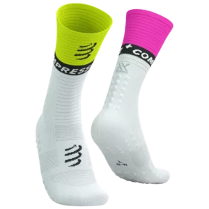 MID COMPRESSION SOCKS V2.0 WHITE/SAFE YELLOW