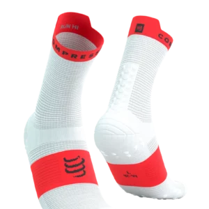 PRO RACING SOCKS V4.0 RUN HIGH WHITE/FLUO RED